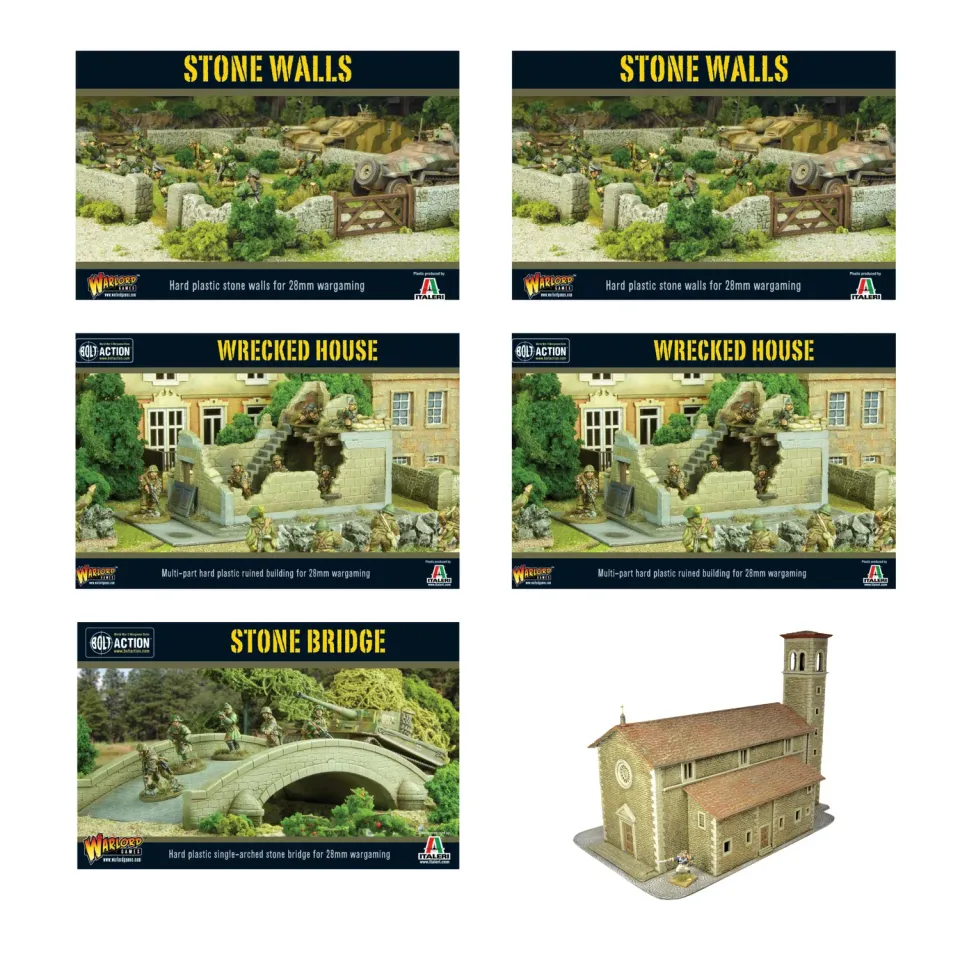 Bolt Action Normandy Terrain Bundle décors de jeu plastique