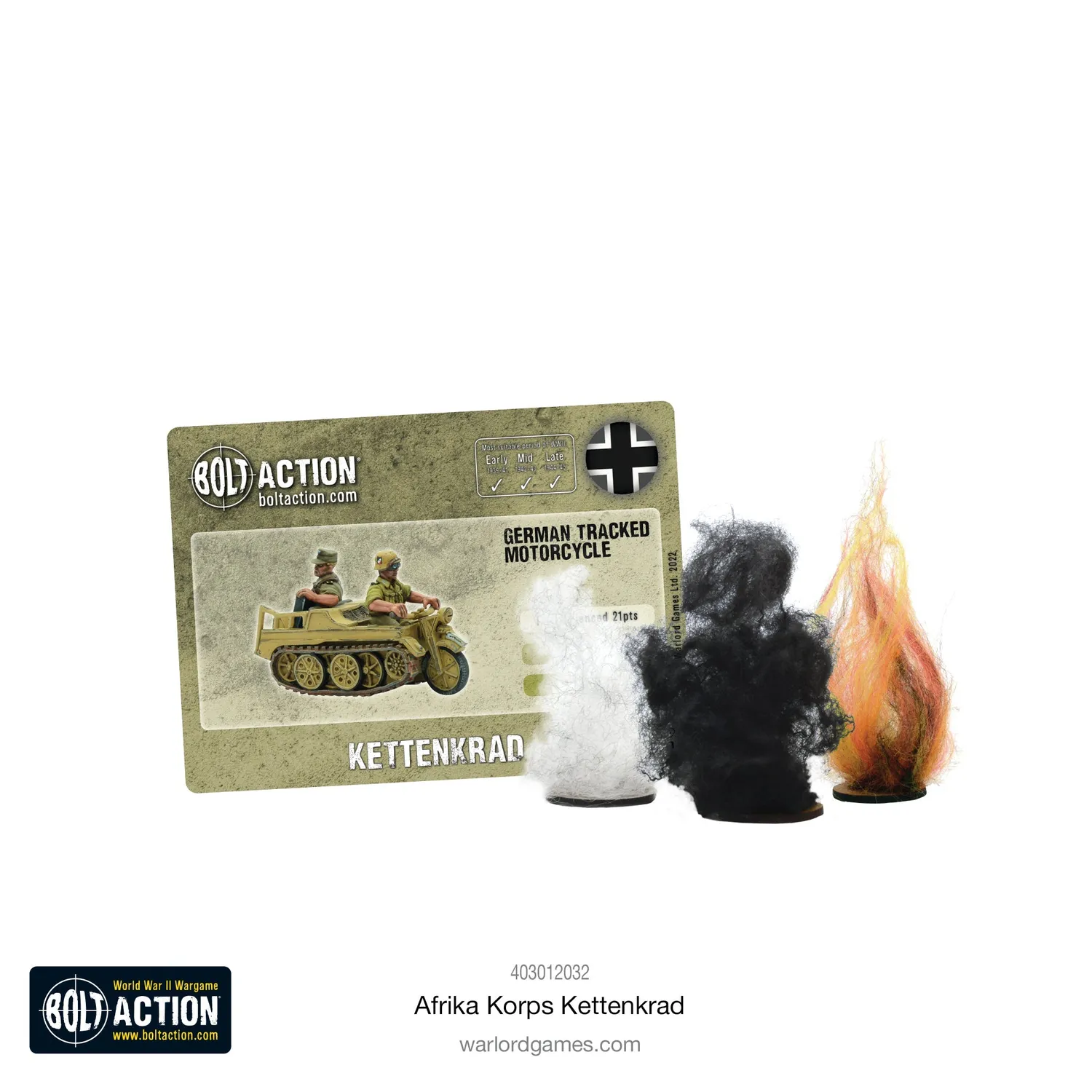 Bolt Action Afrika Korps Kettenkrad véhicule métal désert