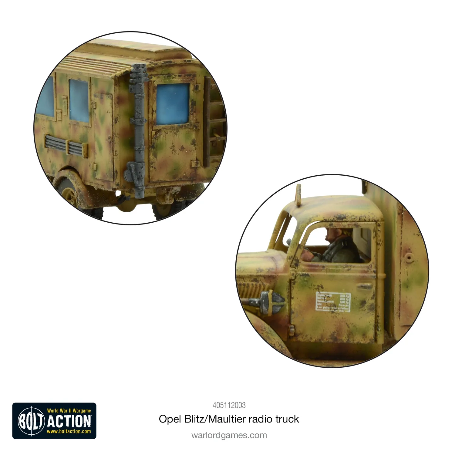 Warlord Games Bolt Action Opel Blitz Maultier camion radio 28mm