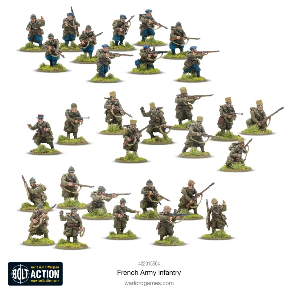 Bolt Action Armée Française infanterie boîte 30 figurines