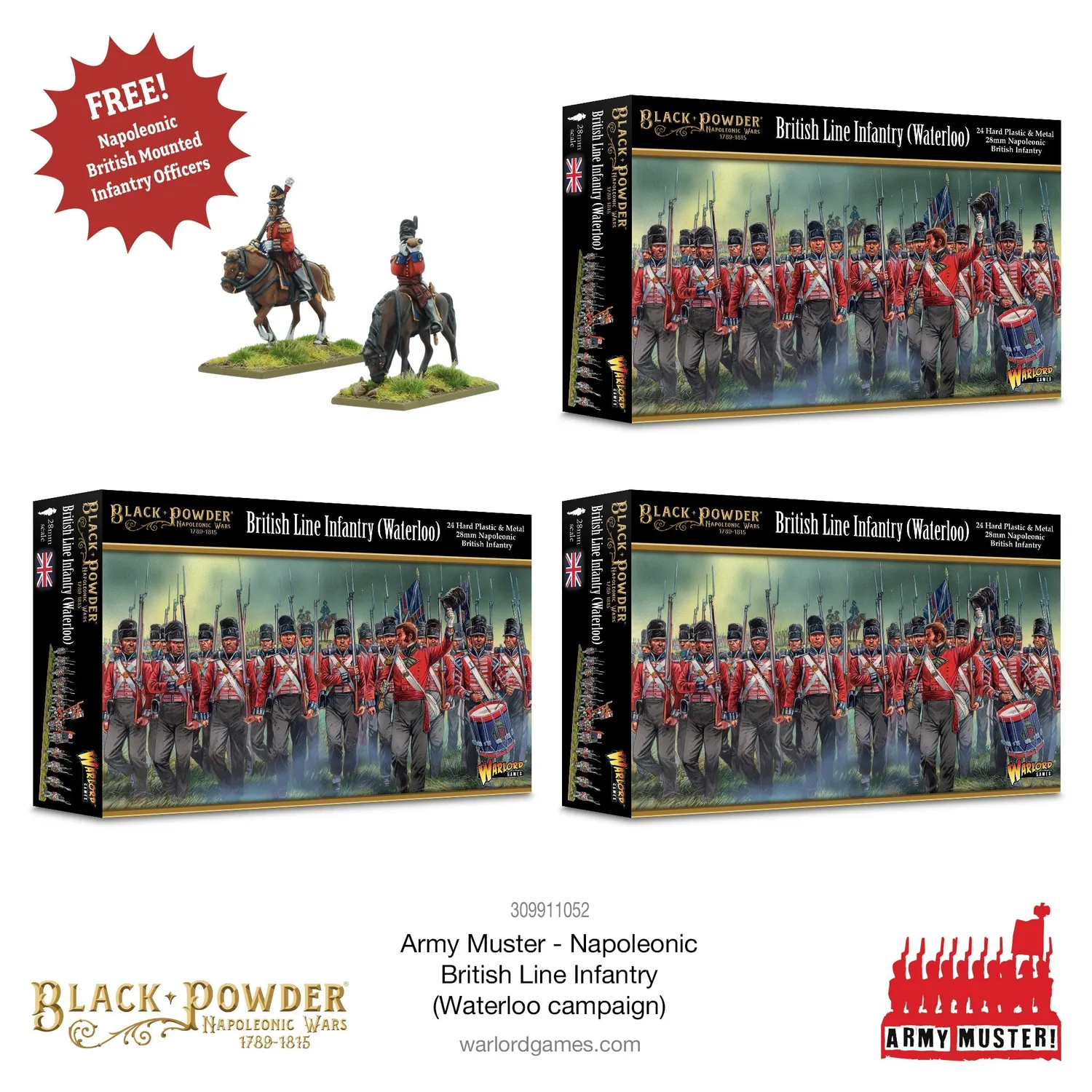 Warlord Black Powder Army Muster infanterie anglaise