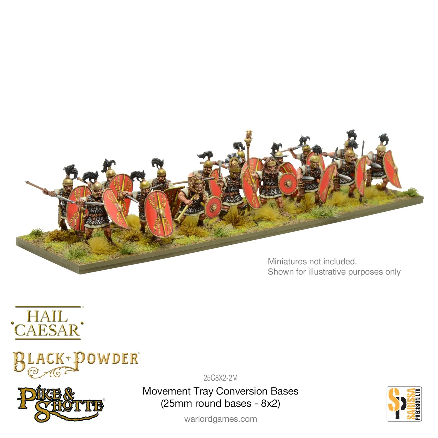 Bolt Action Bases Movement Tray 25mm plateau 8x2 MDF