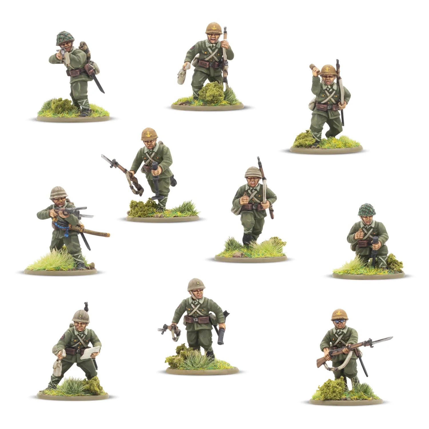 Bolt Action Japanese Army Infantry Platoon figurines 30 plastique