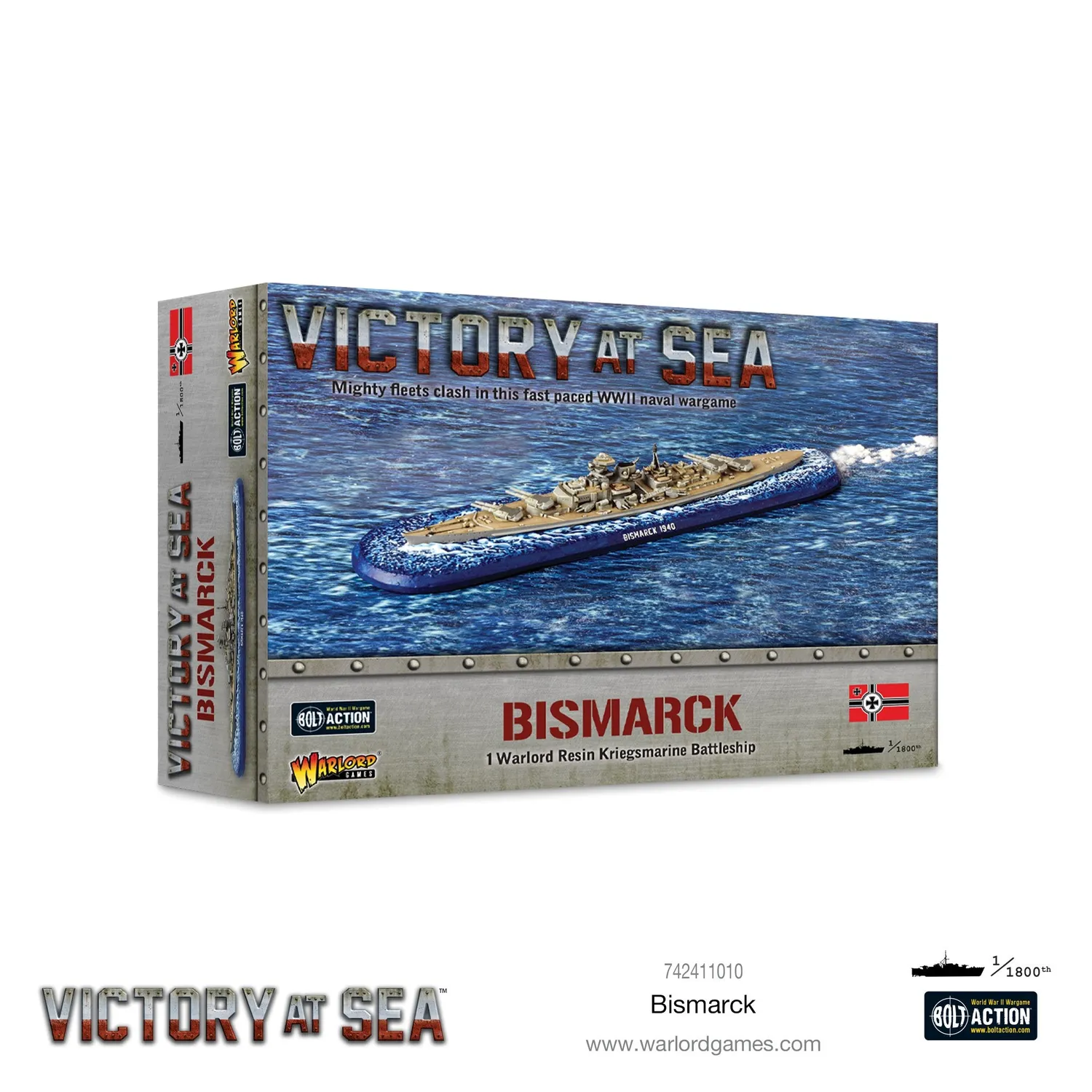 Bolt Action Victory at Sea Bismarck cuirassé résine