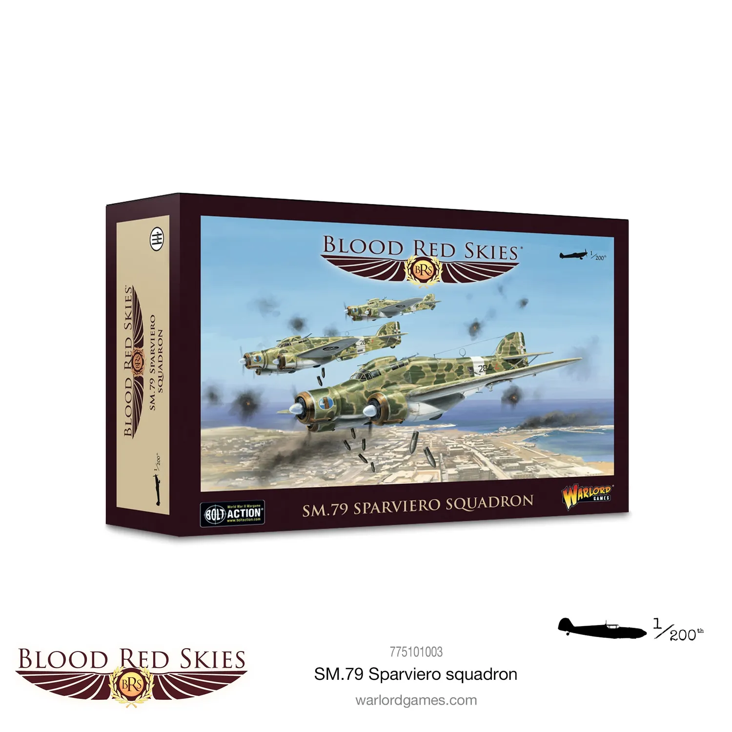 Bolt Action Blood Red Skies SM.79 Sparviero Squadron coffret 3 avions