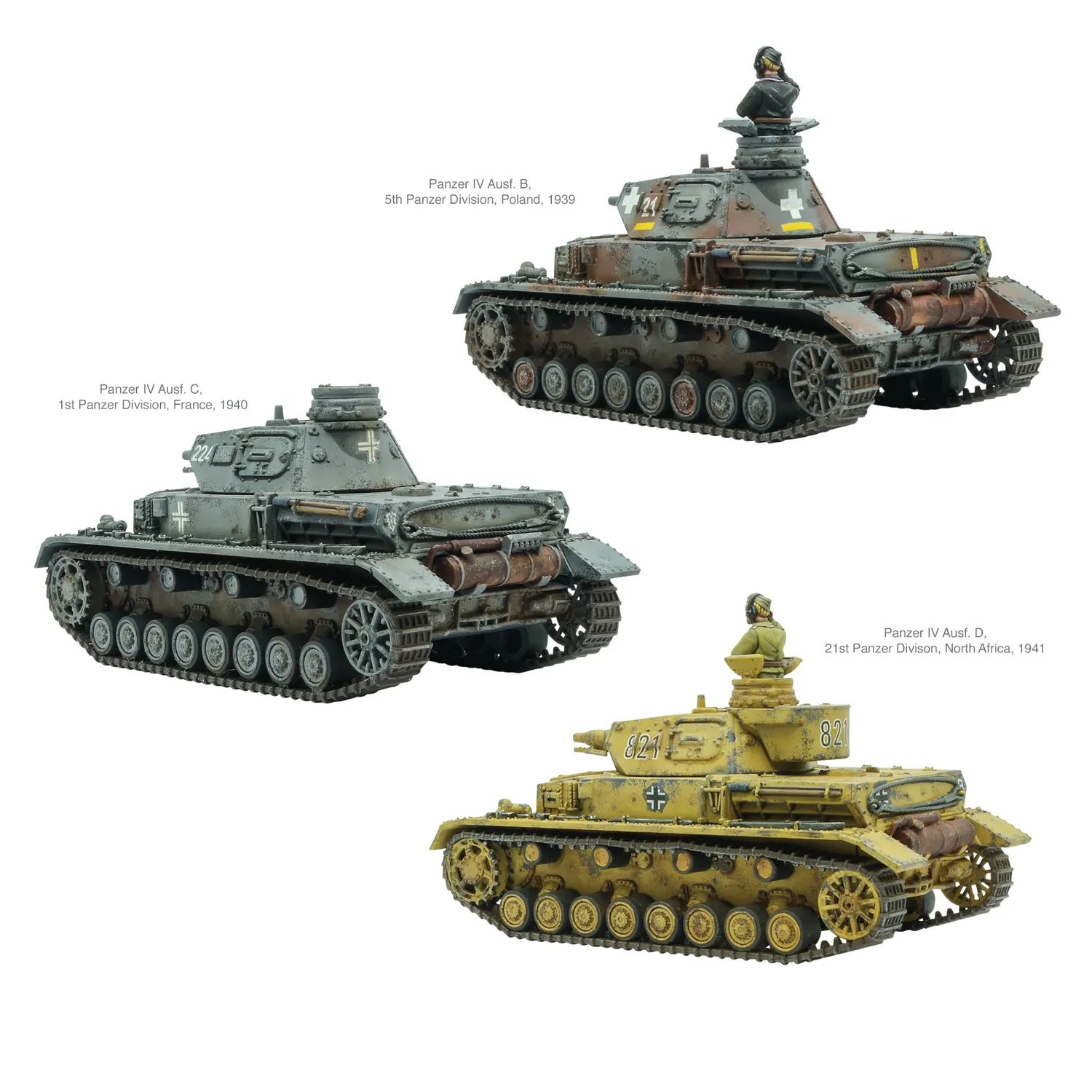 Warlord Games Bolt Action Panzer IV Ausf B/C/D char plastique