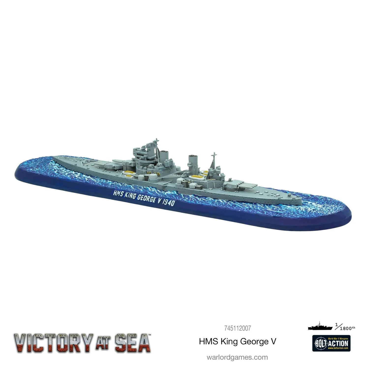 Bolt Action Victory at Sea HMS King George V navire en résine