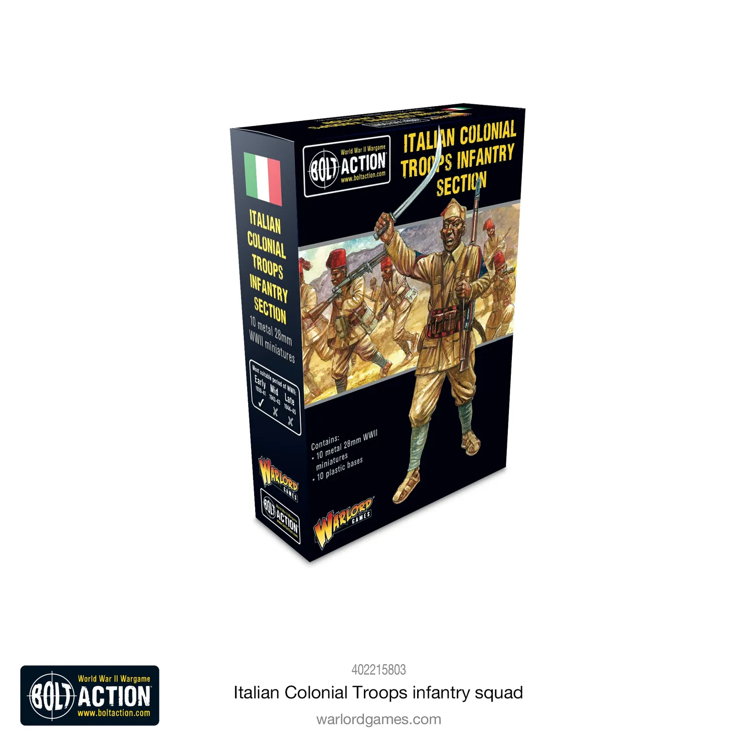 Bolt Action Troupes Coloniales Italian Infantry Squad figurines métal x10