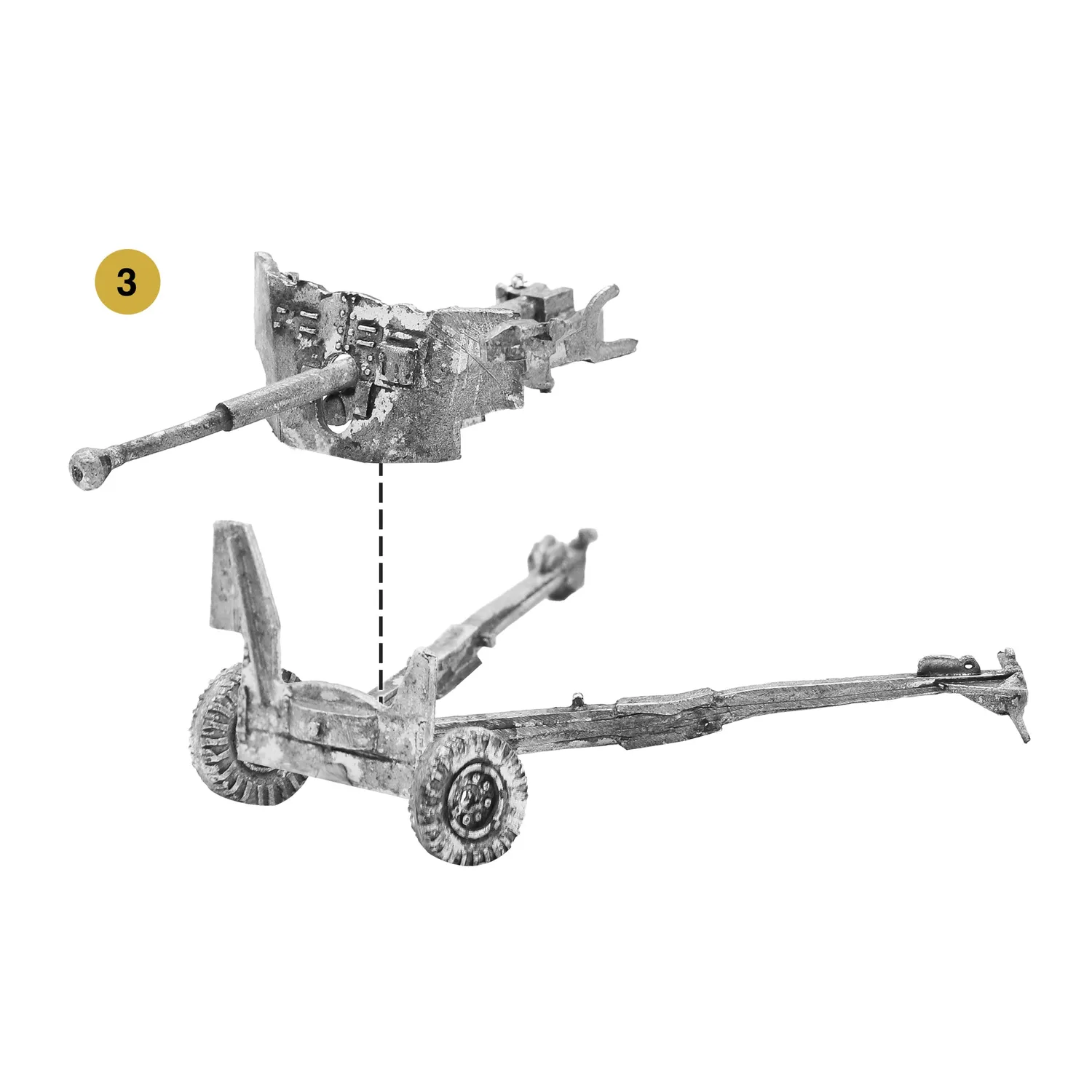 Bolt Action 6 pdr anti-tank gun with British infantry winter crew canon antichar