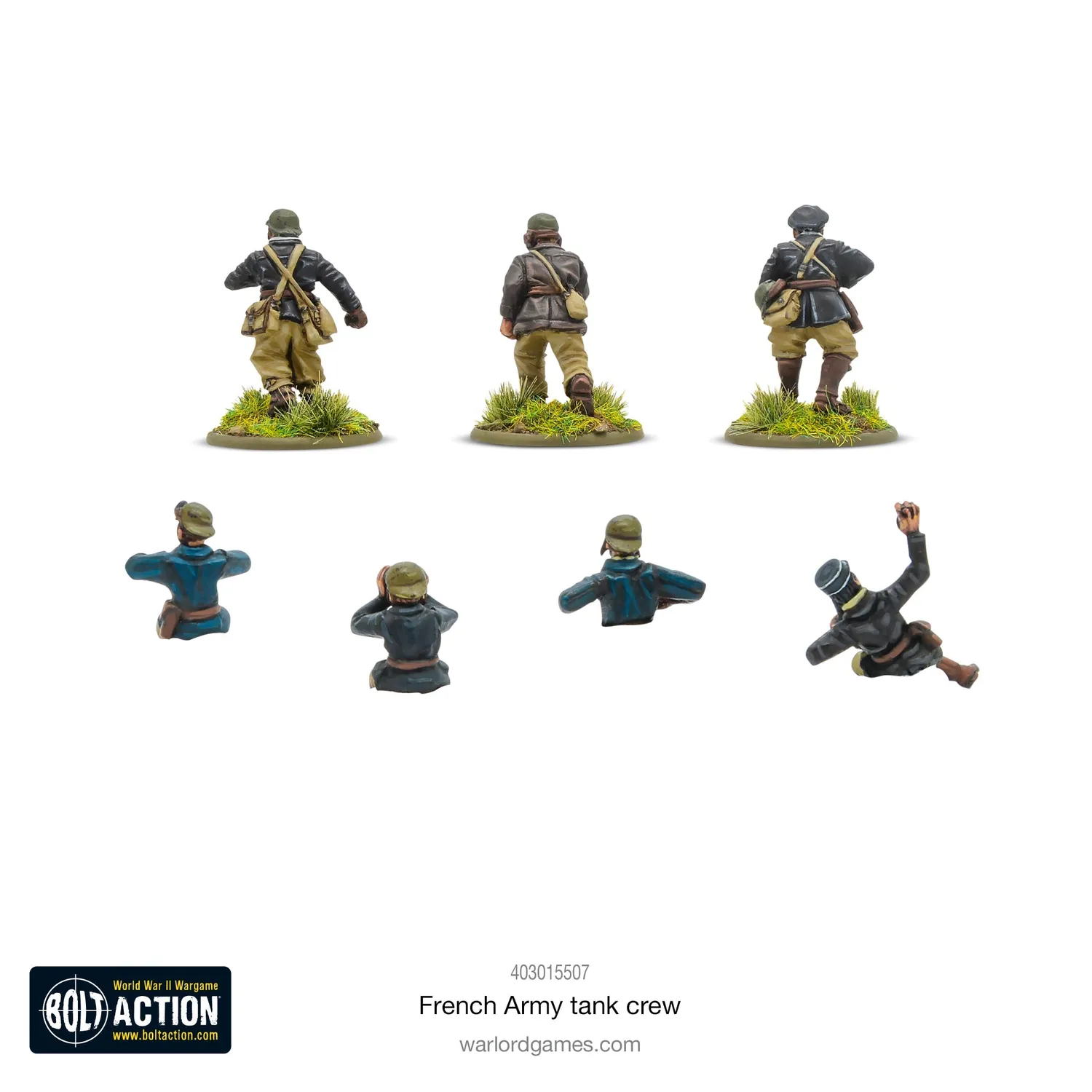 Bolt Action French Army tank crew figurines résine