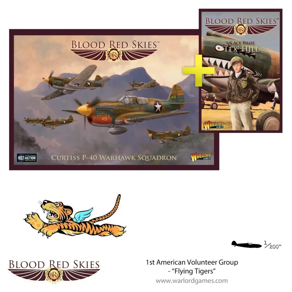 Warlord Blood Red Skies Flying Tigers P-40 escadrille résine