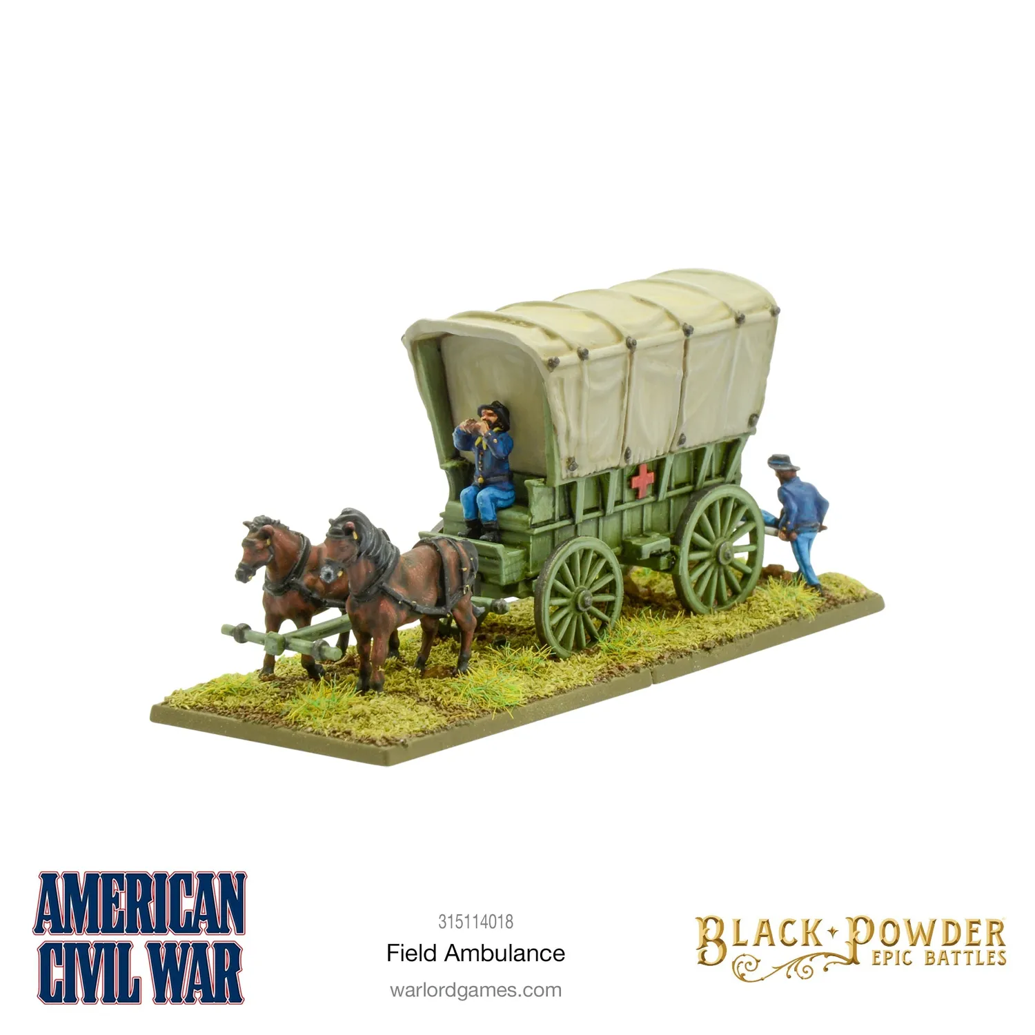 Black Powder Epic Battles Ambulance véhicule résine
