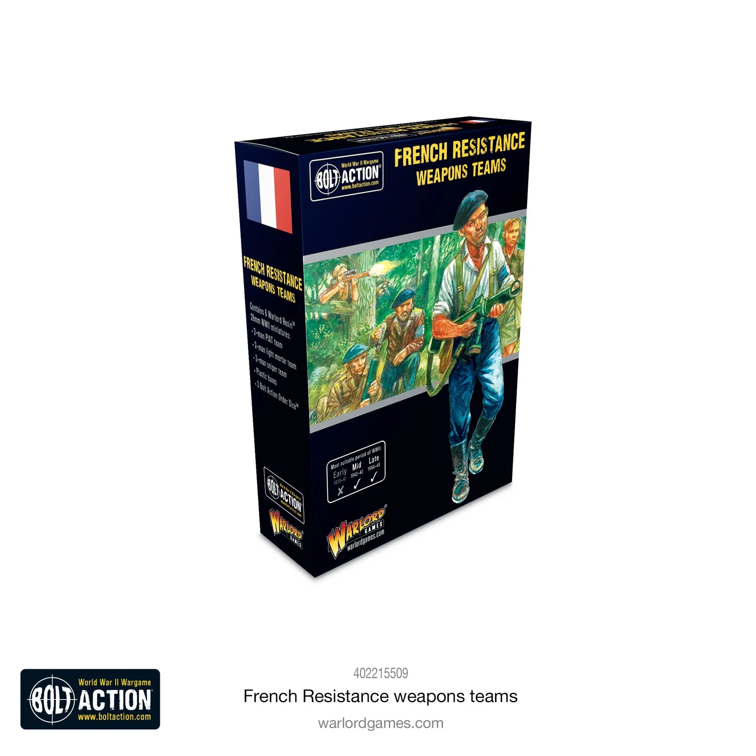 Bolt Action Résistance française équipes armes figurines