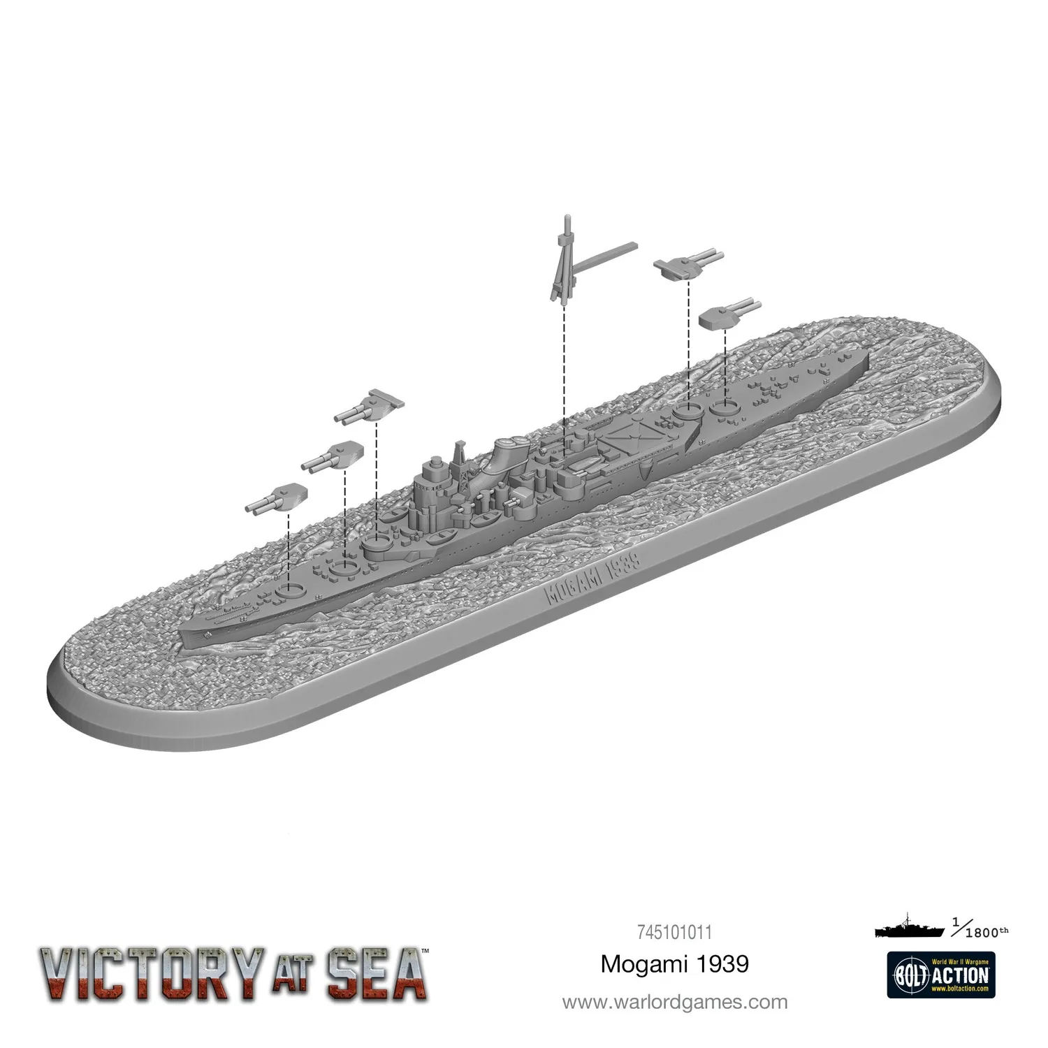 Bolt Action Victory at Sea Mogami 1939 croiseur japonais résine