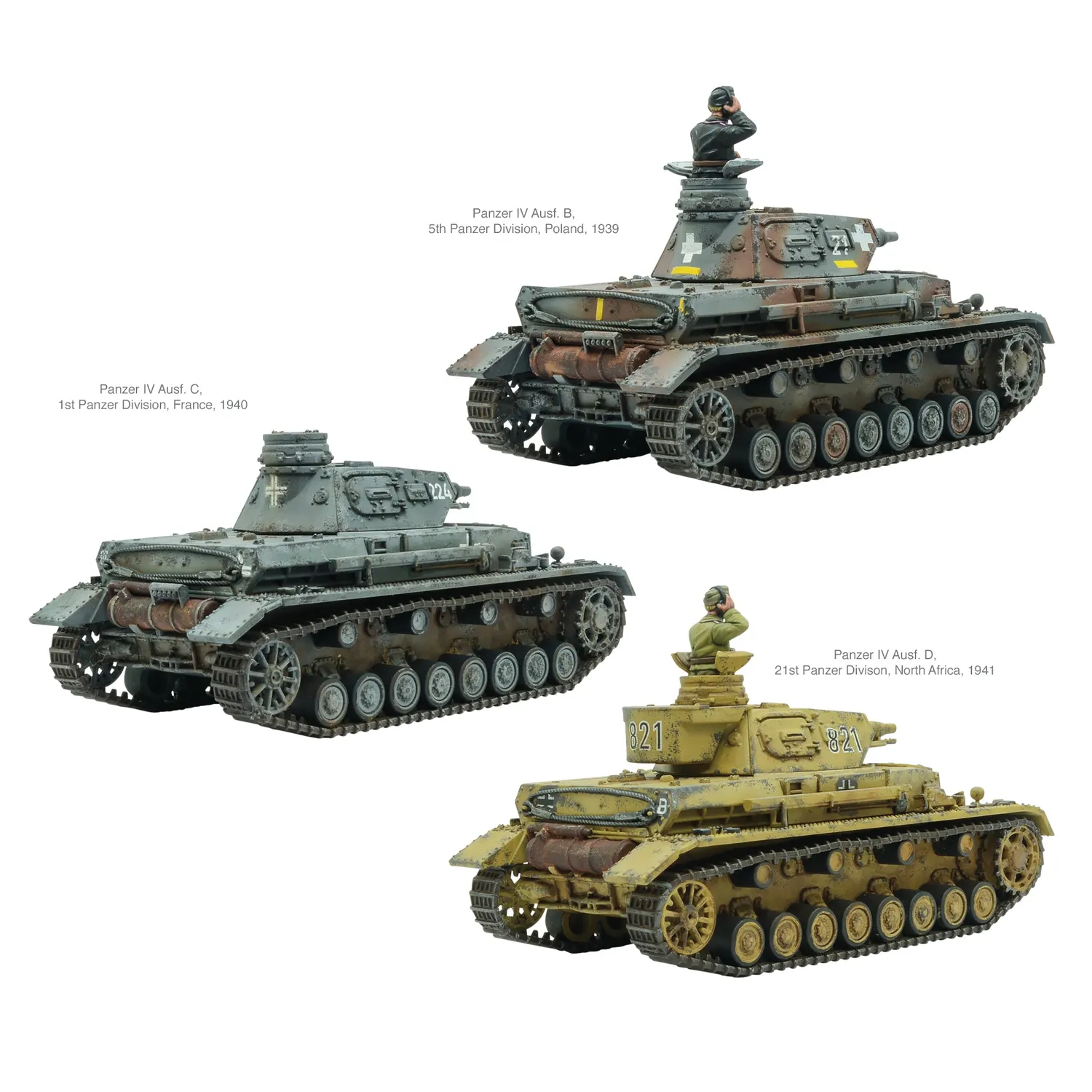 Warlord Games Bolt Action Panzer IV Ausf B/C/D char plastique