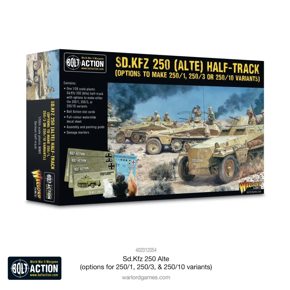 Bolt Action Sd.Kfz 250 Alte half-track plastique 3 versions