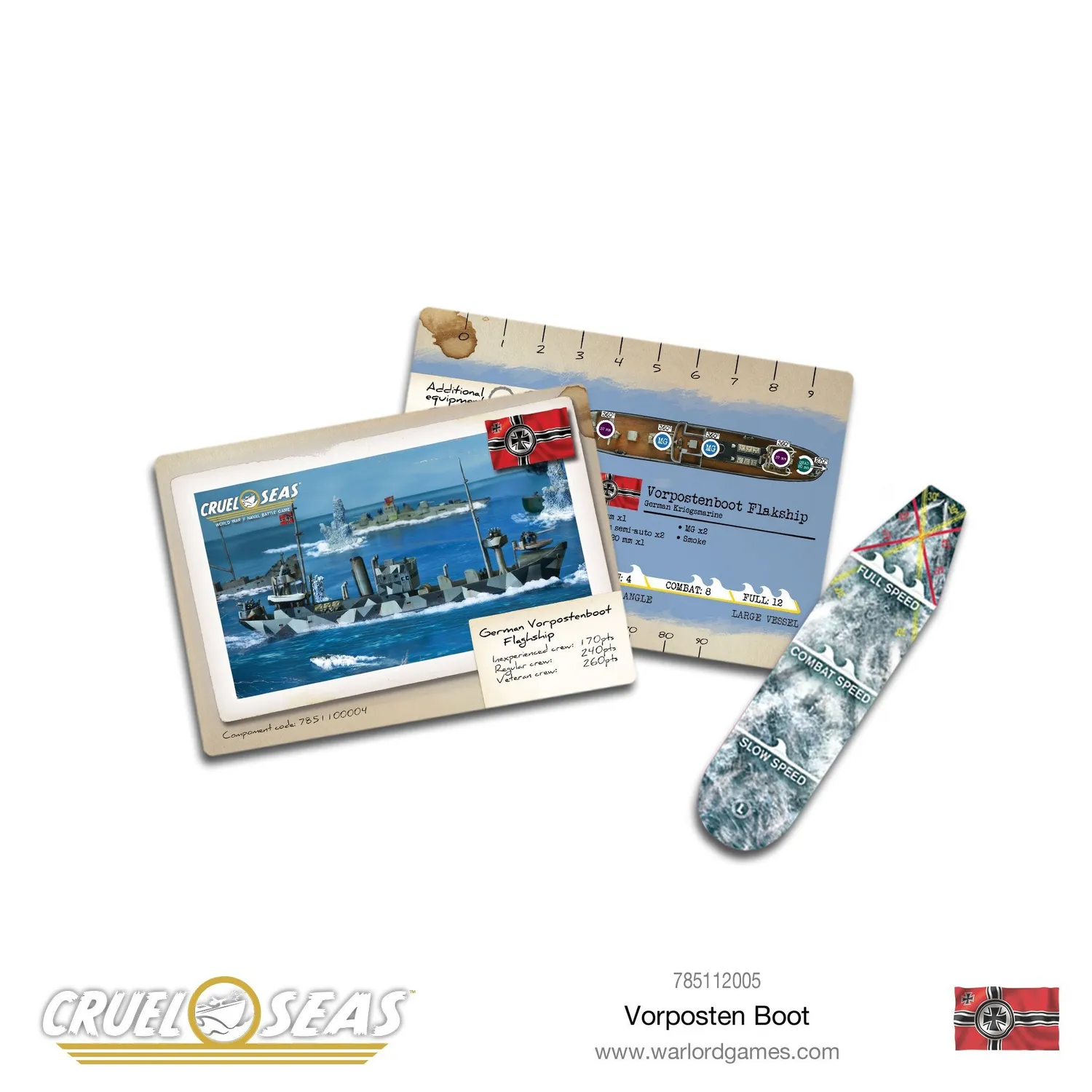 Bolt Action Cruel Seas Vorposten Boot flakship bateau résine métal