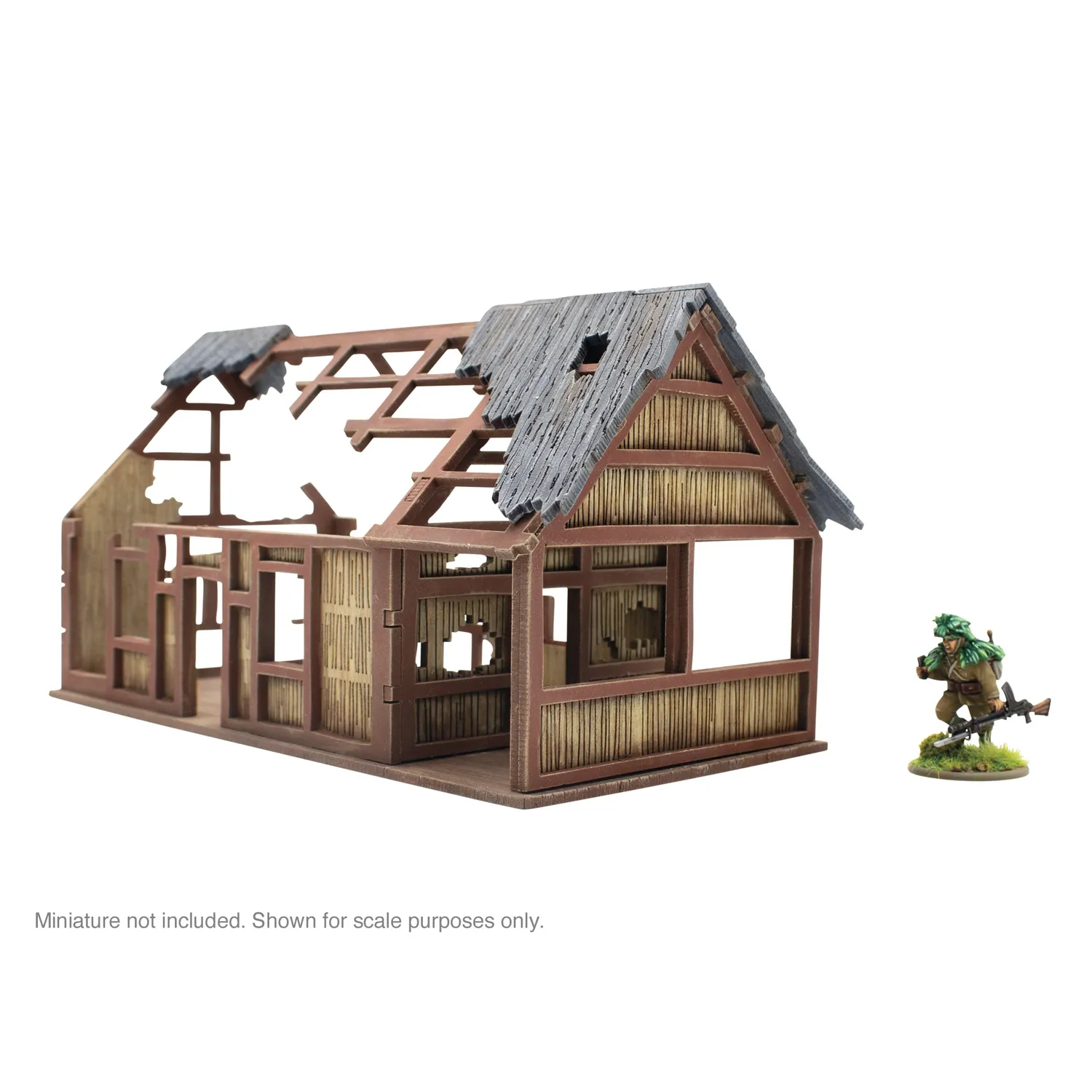 Bolt Action Pacific Theatre Large building ruins ruine MDF