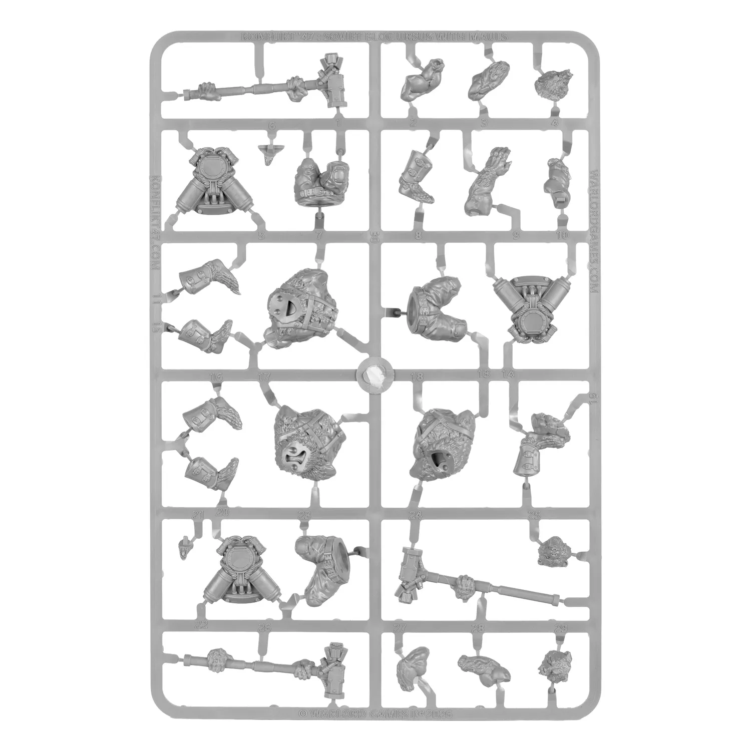 Bolt Action Konflikt ’47 Ursus Infantry Squad with Mauls figurines plastique 3 pièces