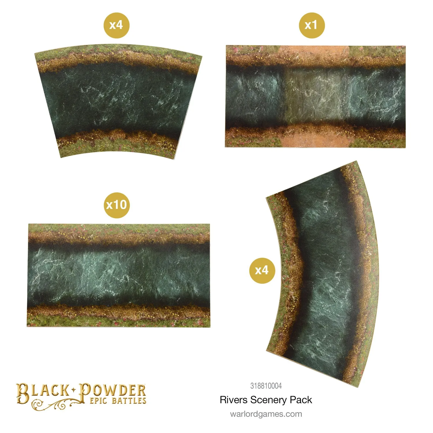 Bolt Action Black Powder Epic Battles Rivers Scenery Pack rivière MDF
