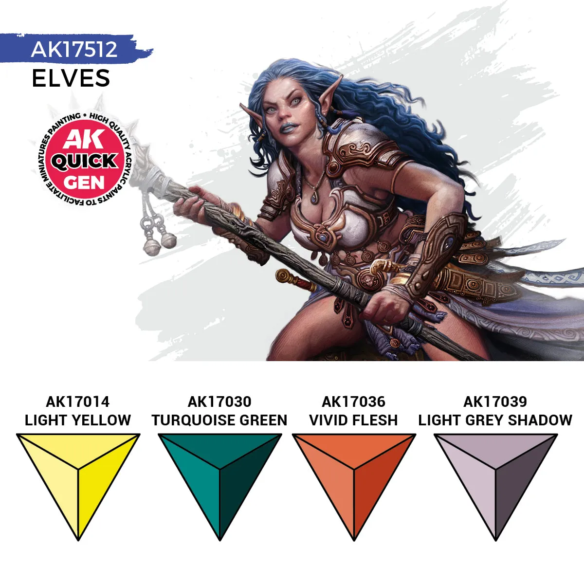 AK Interactive QuickGen Elves set de peintures acryliques 4 flacons