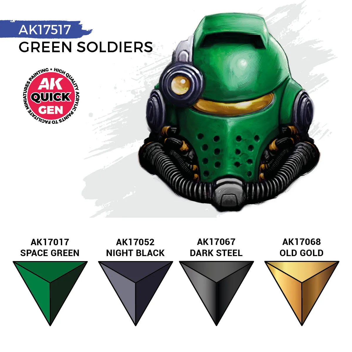 AK Interactive QuickGen Green Soldiers coffret 4 peintures vert