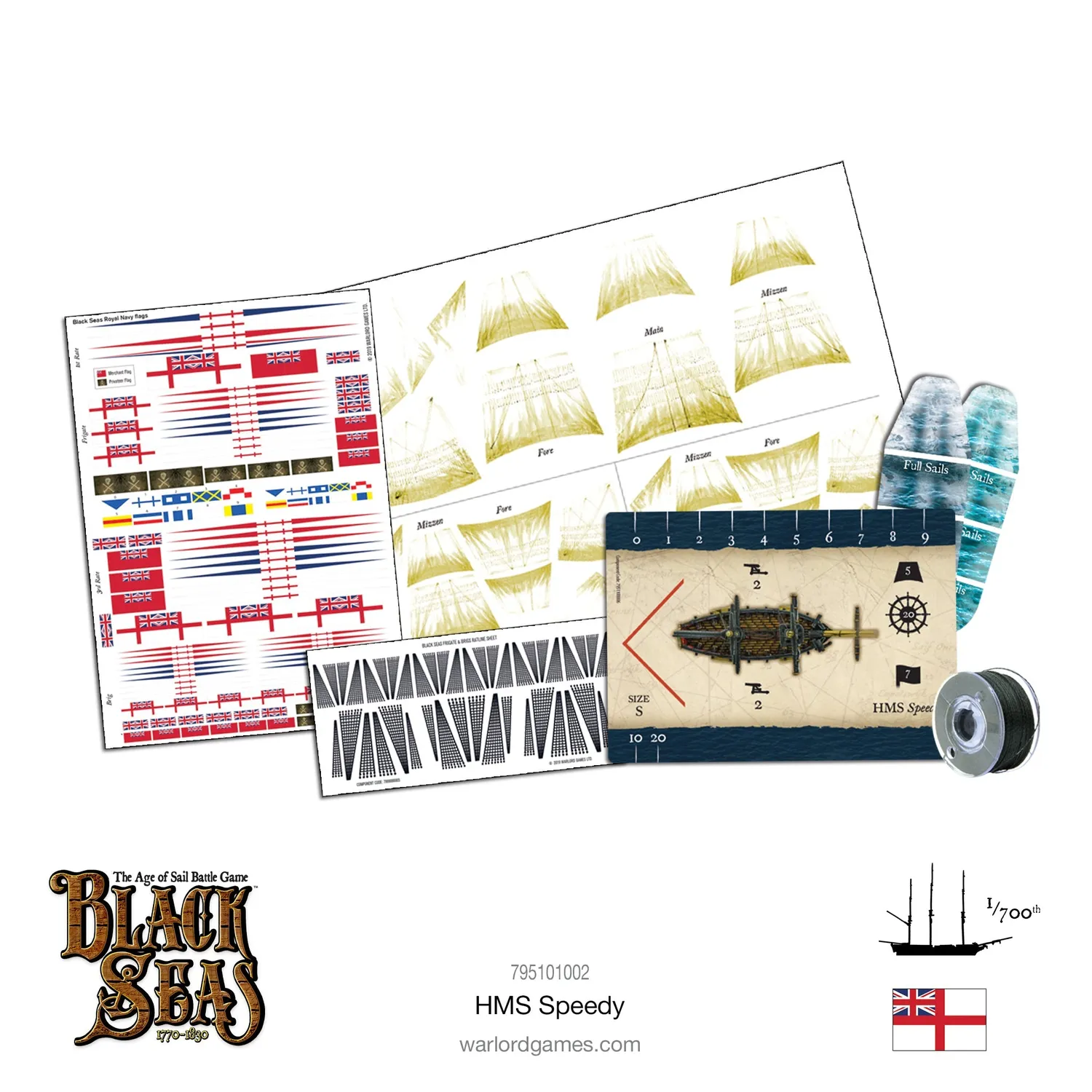 Bolt Action Black Seas HMS Speedy navire métal 14 canons