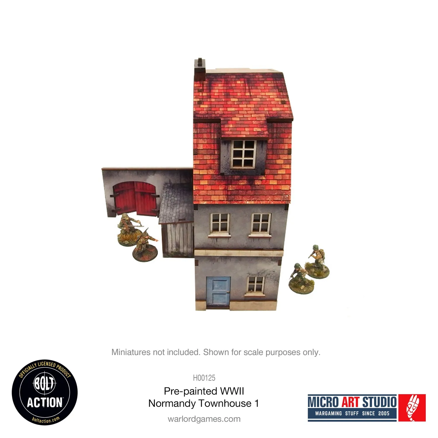 Bolt Action Pre-painted WW2 Normandy Townhouse 1 bâtiment prépeint 28-30 mm
