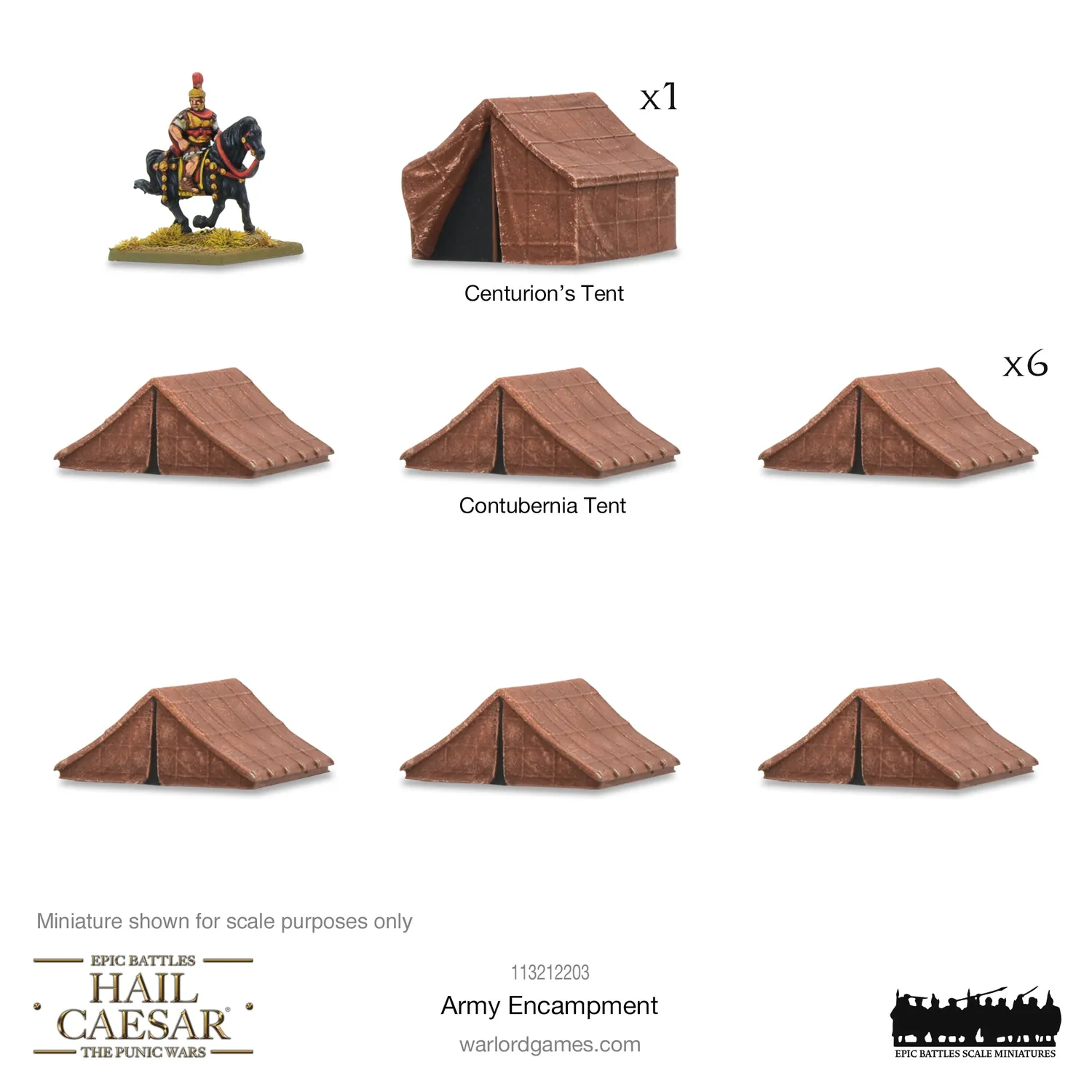 Hail Caesar Epic Battles Army Encampment campement 7 tentes en résine