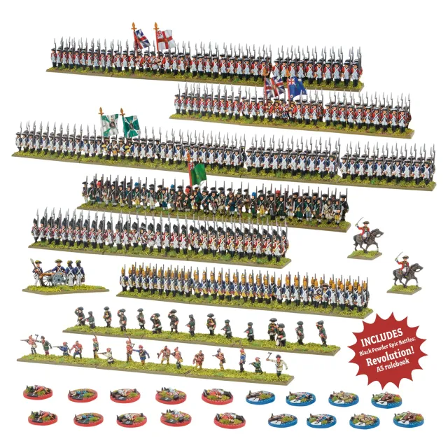 Bolt Action Black Powder Epic Battles Revolution! Loyalist Army Bundle figurines plastique