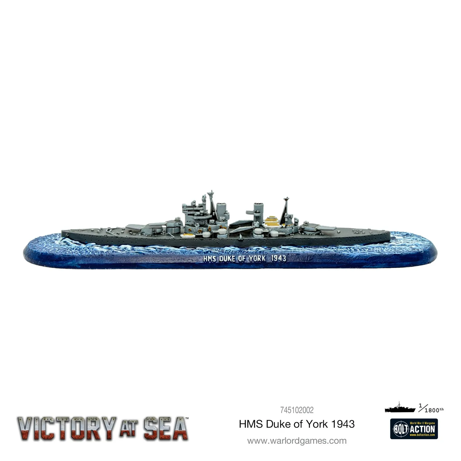 Bolt Action Victory at Sea HMS Duke of York cuirassé Royal Navy