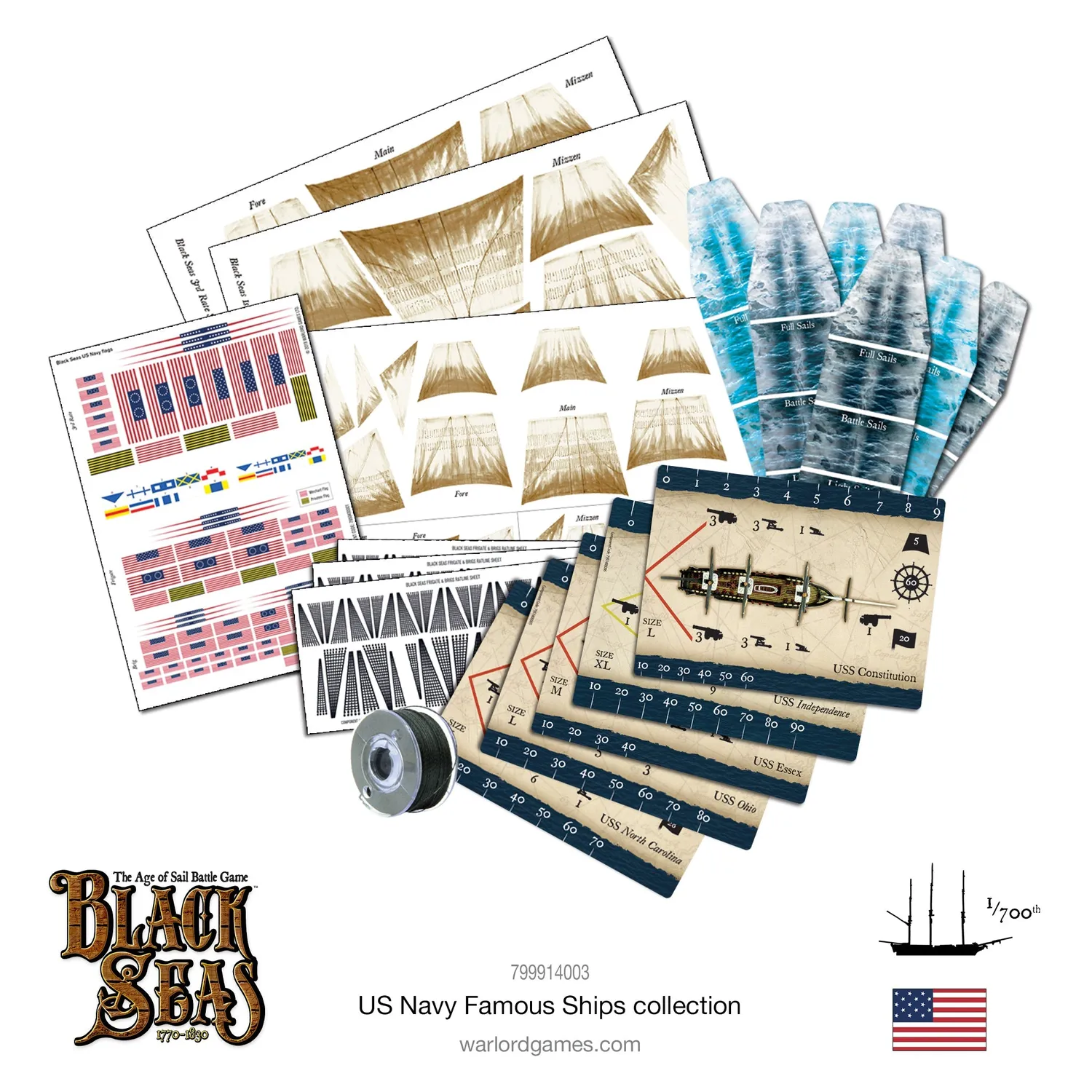 Bolt Action Black Seas United States Famous Ships Bundle navires US