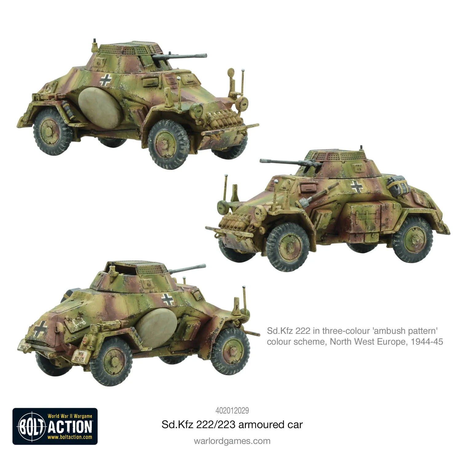 Bolt Action Sd.Kfz 222/223 voiture blindée plastique