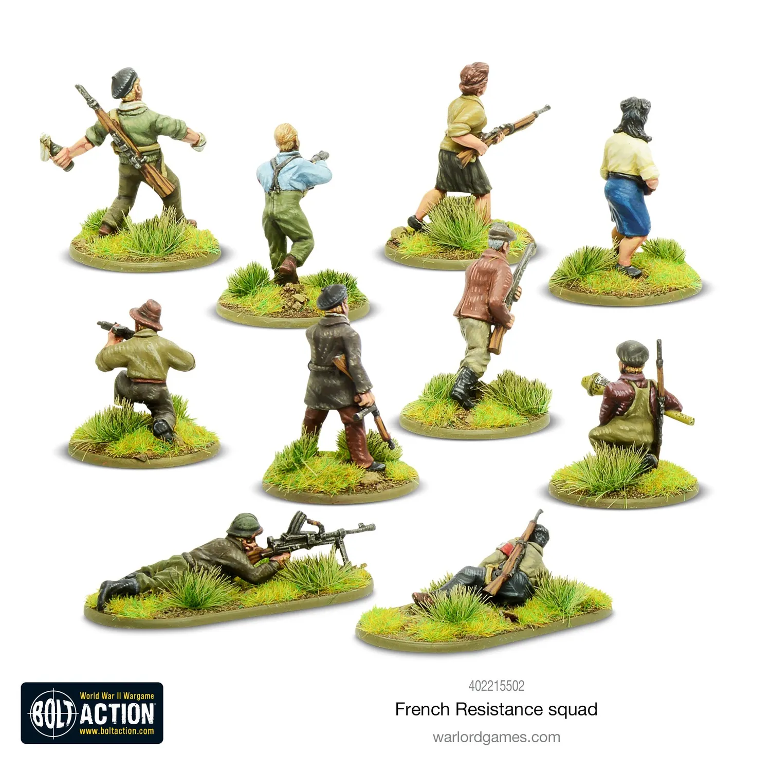 Bolt Action French Resistance Squad figurines résistance 10 pièces