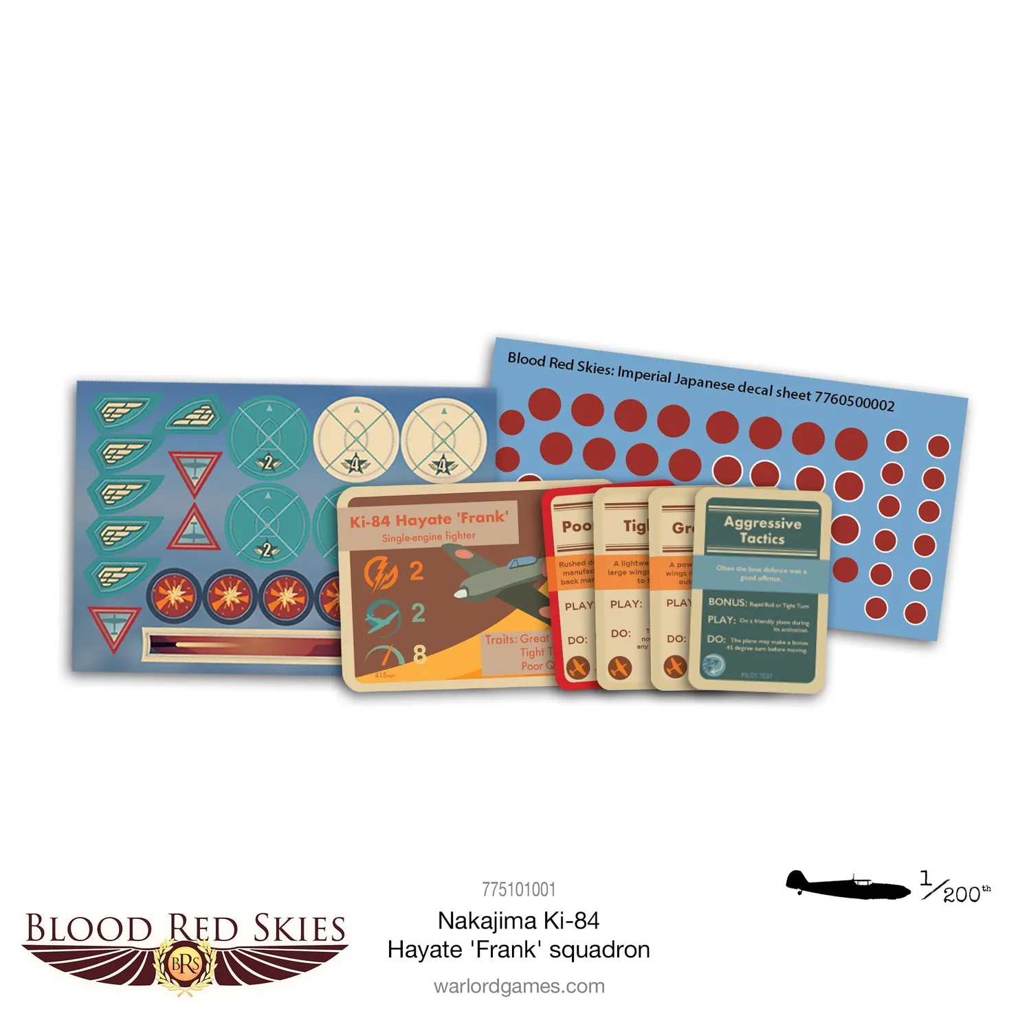 Warlord Games Blood Red Skies Ki-84 Frank escadrille 6 avions résine