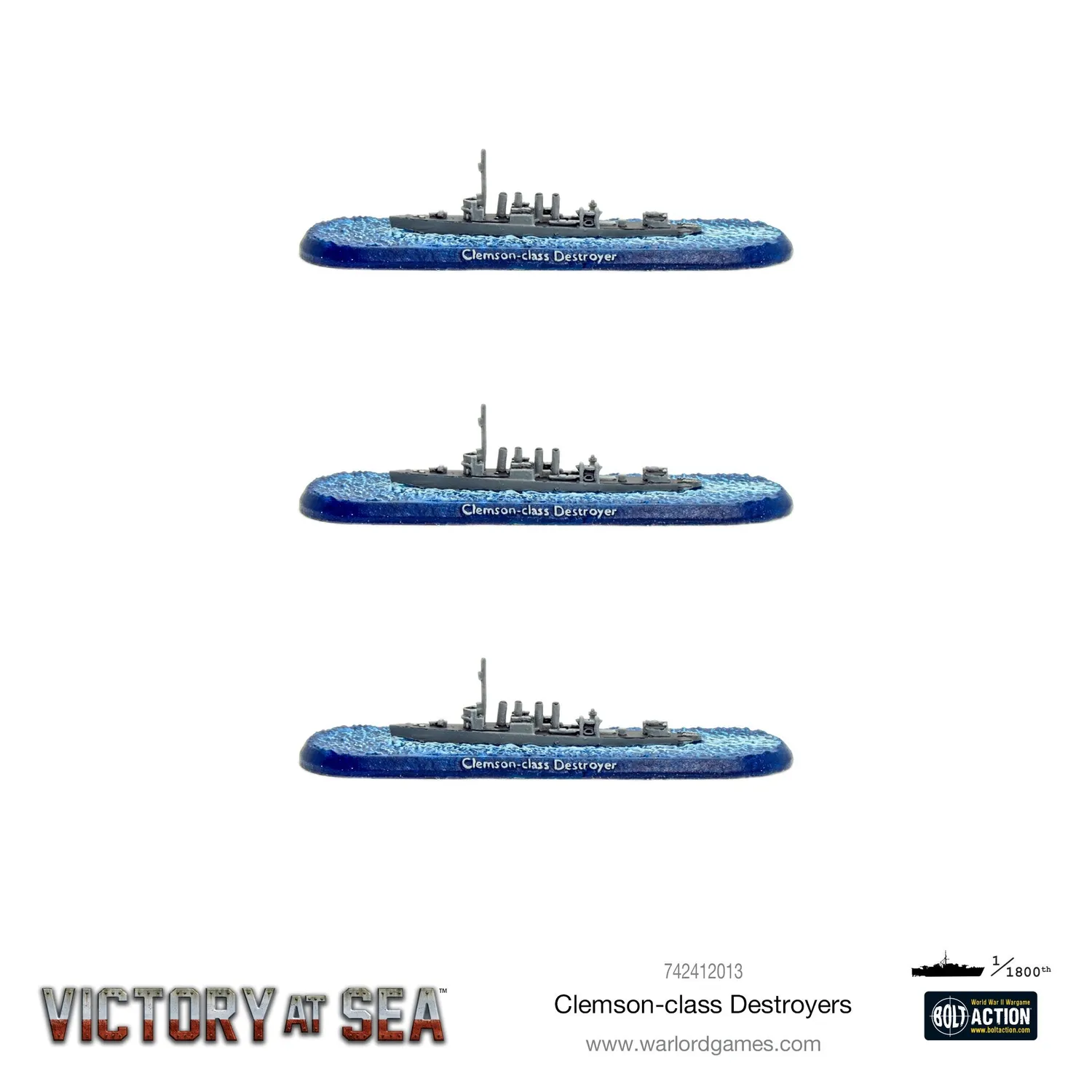 Warlord Games Victory at Sea Clemson-class maquette destroyers