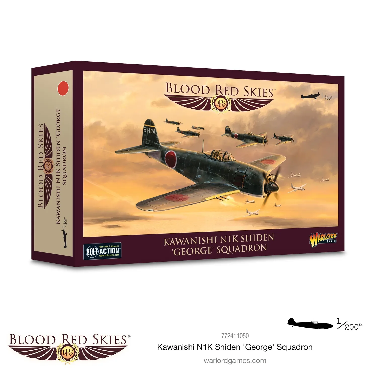 Blood Red Skies Kawanishi N1K2 Shiden-kai 'George' escadron 6 avions résine