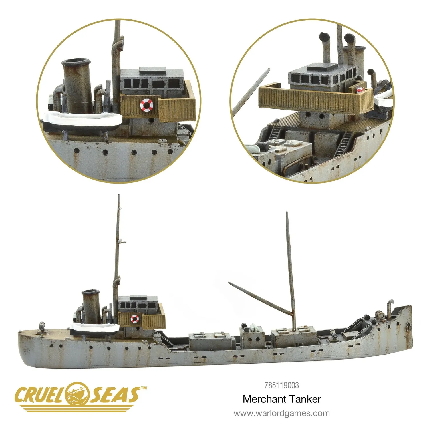Bolt Action Cruel Seas Merchant Tanker navire marchand 1/300