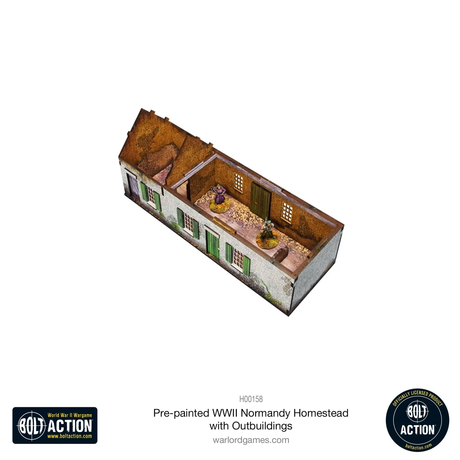Bolt Action Normandy Homestead décor 3 bâtiments prépeints échelle 28 mm