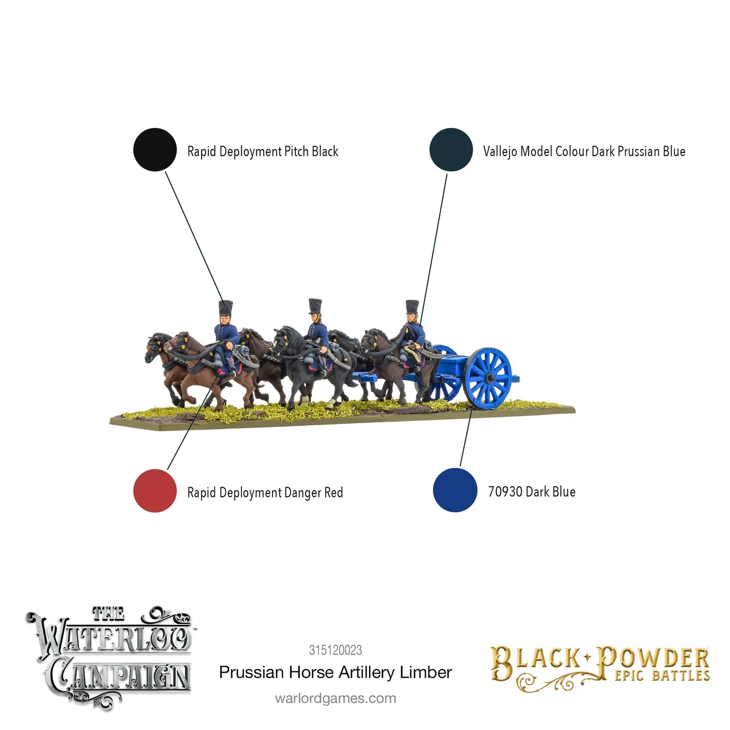 Bolt Action Black Powder Epic Battles Prussian Horse Artillery Limber attelage