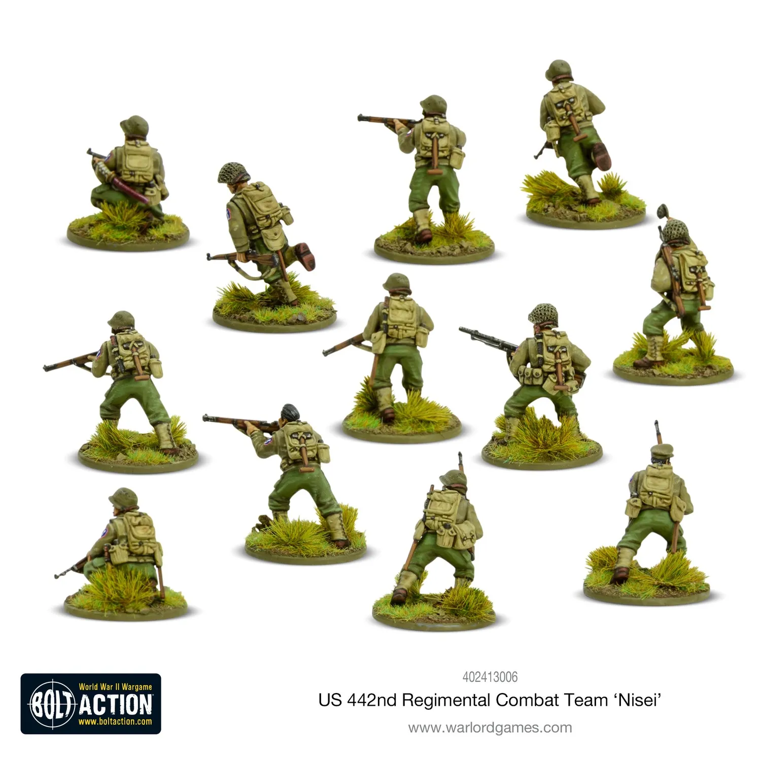 Bolt Action Nisei 442nd Regimental Combat Team figurines US