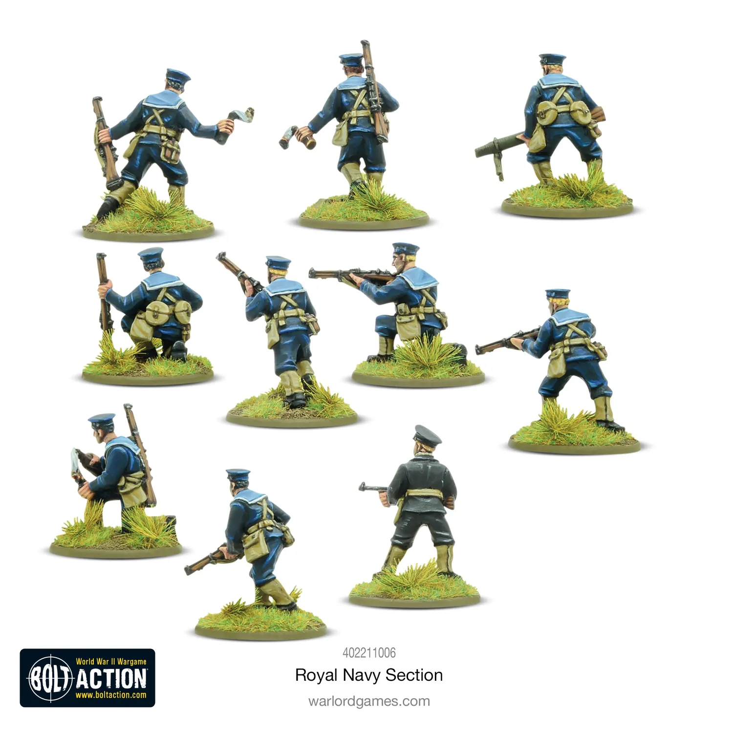 Bolt Action Royal Navy section figurines métal x10