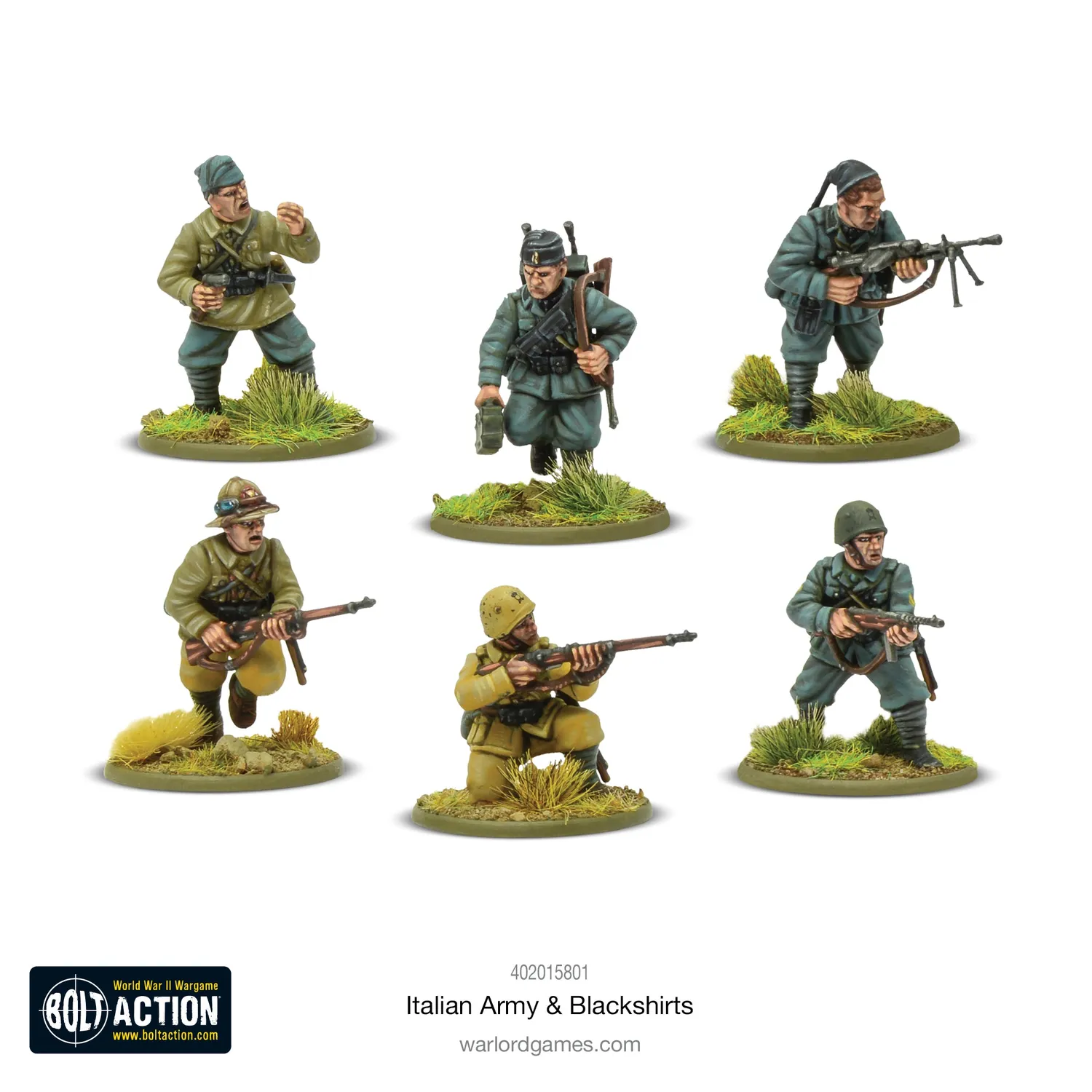 Bolt Action Italian Army & Blackshirts figurines plastique