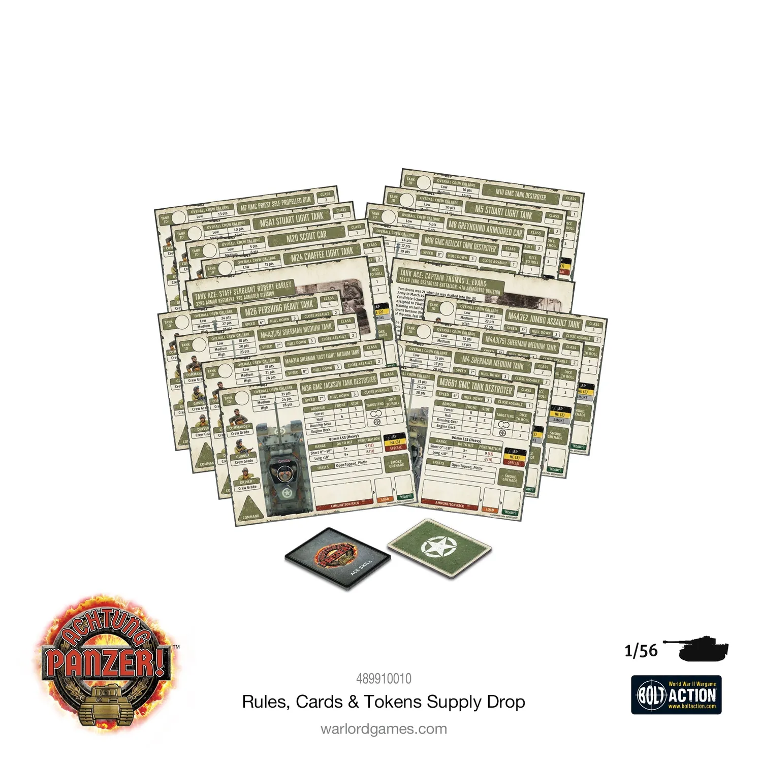Warlord Games Achtung Panzer! Supply Drop jeu de règles cartes pions