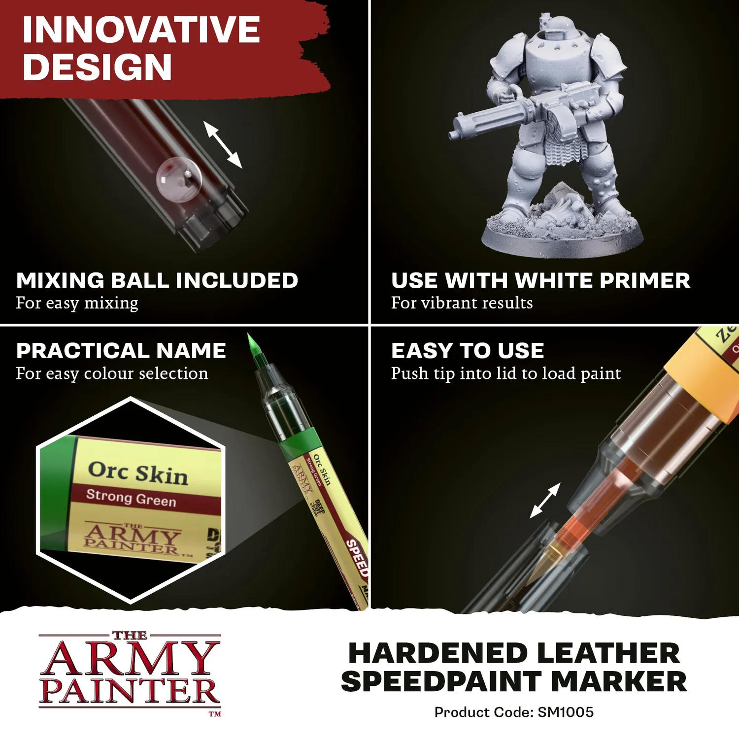 Army Painter Speedpaint Marker Hardened Leather feutre cuir marron