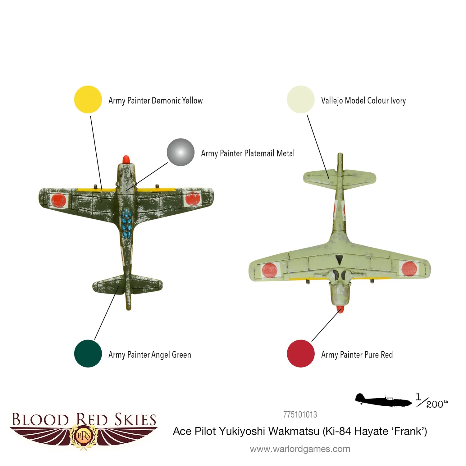 Warlord Games Blood Red Skies Wakamatsu avion Ki-84 résine
