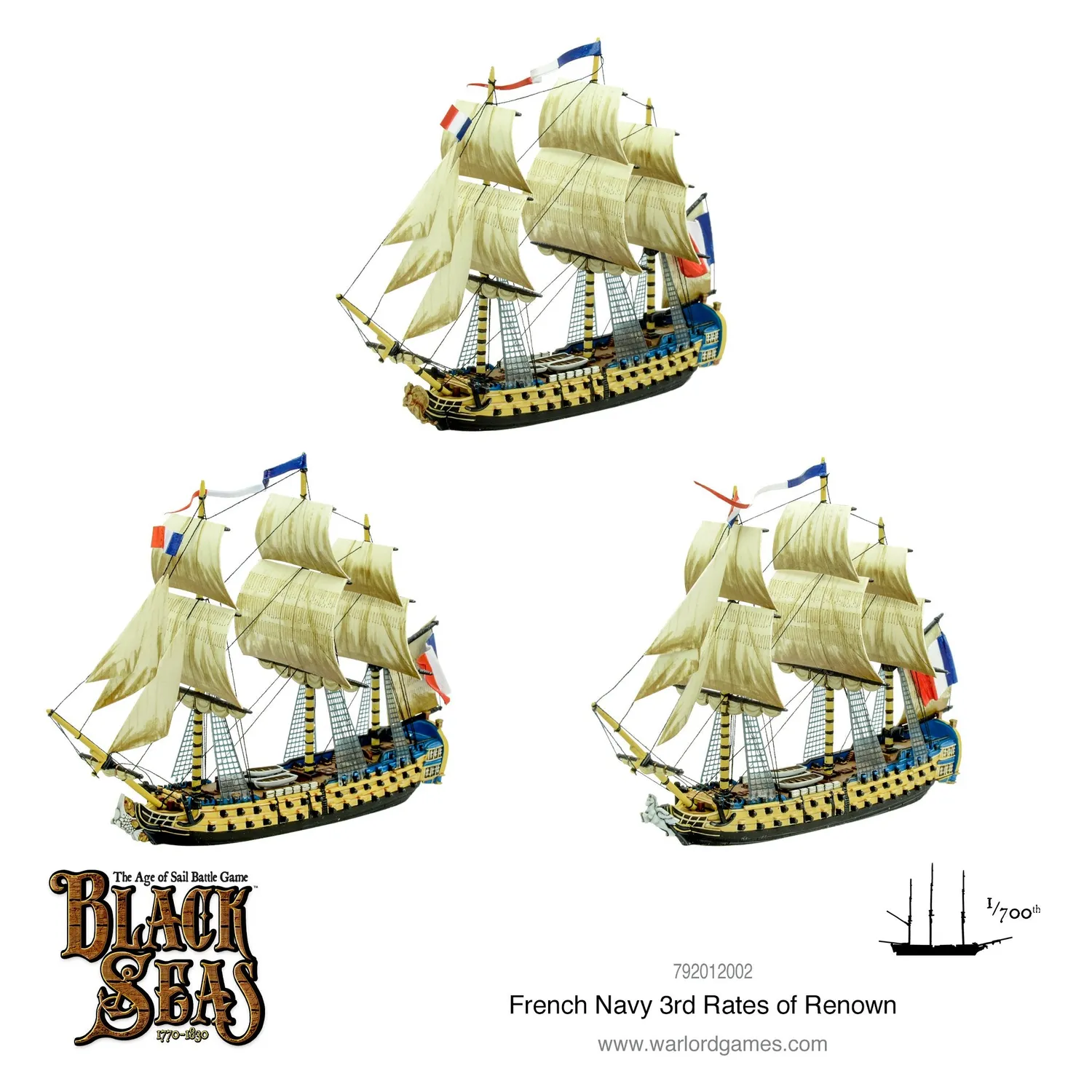 Bolt Action Black Seas French Navy 3rd Rates of Renown navires plastique métal boîte