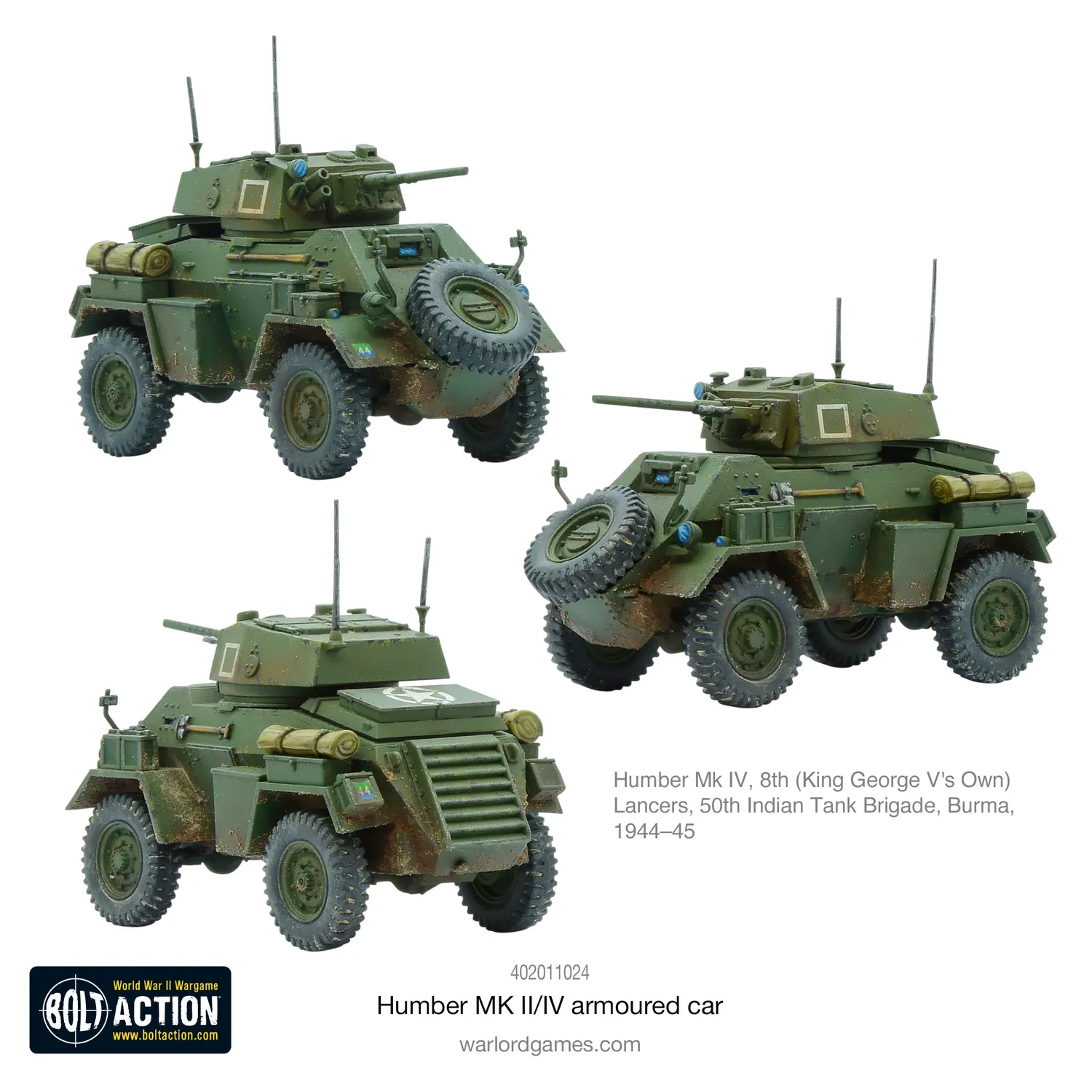 Bolt Action Humber MK II/IV voiture blindée plastique britannique