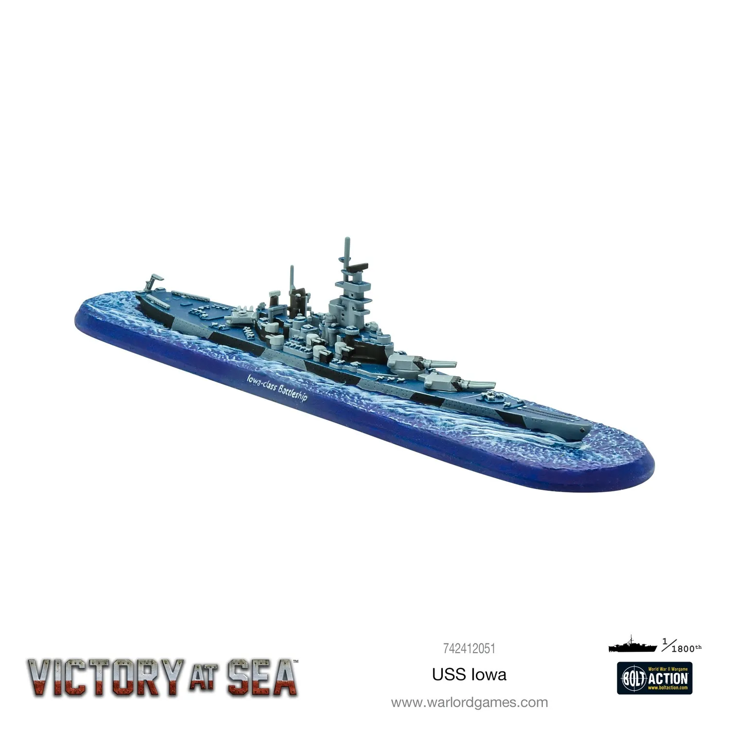 Bolt Action Victory at Sea USS Iowa maquette navale