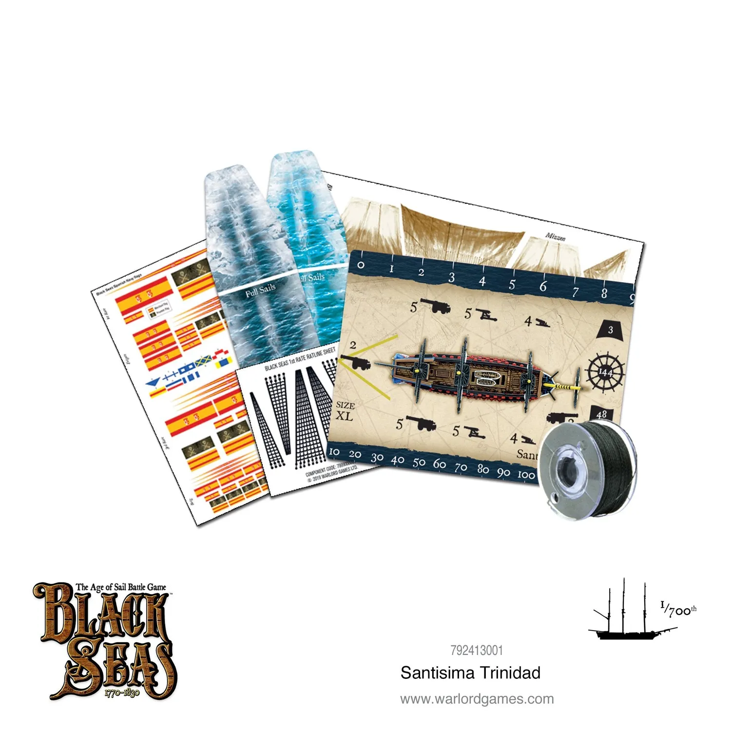 Bolt Action Black Seas Santisima Trinidad figurine navire résine